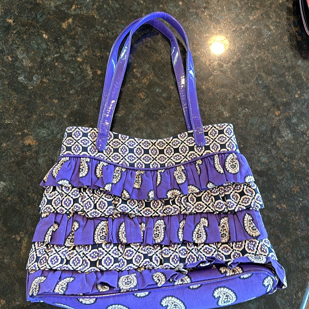 Vera Bradley Cha Cha ruffled simply violet purse